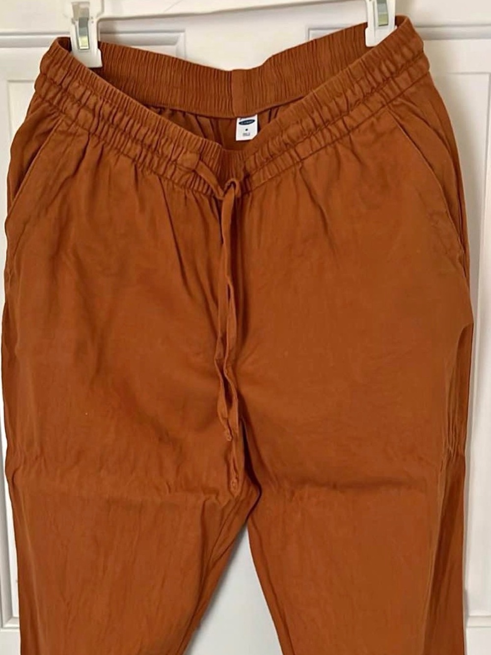 Women's Elastic-Waist Joggers - Rust